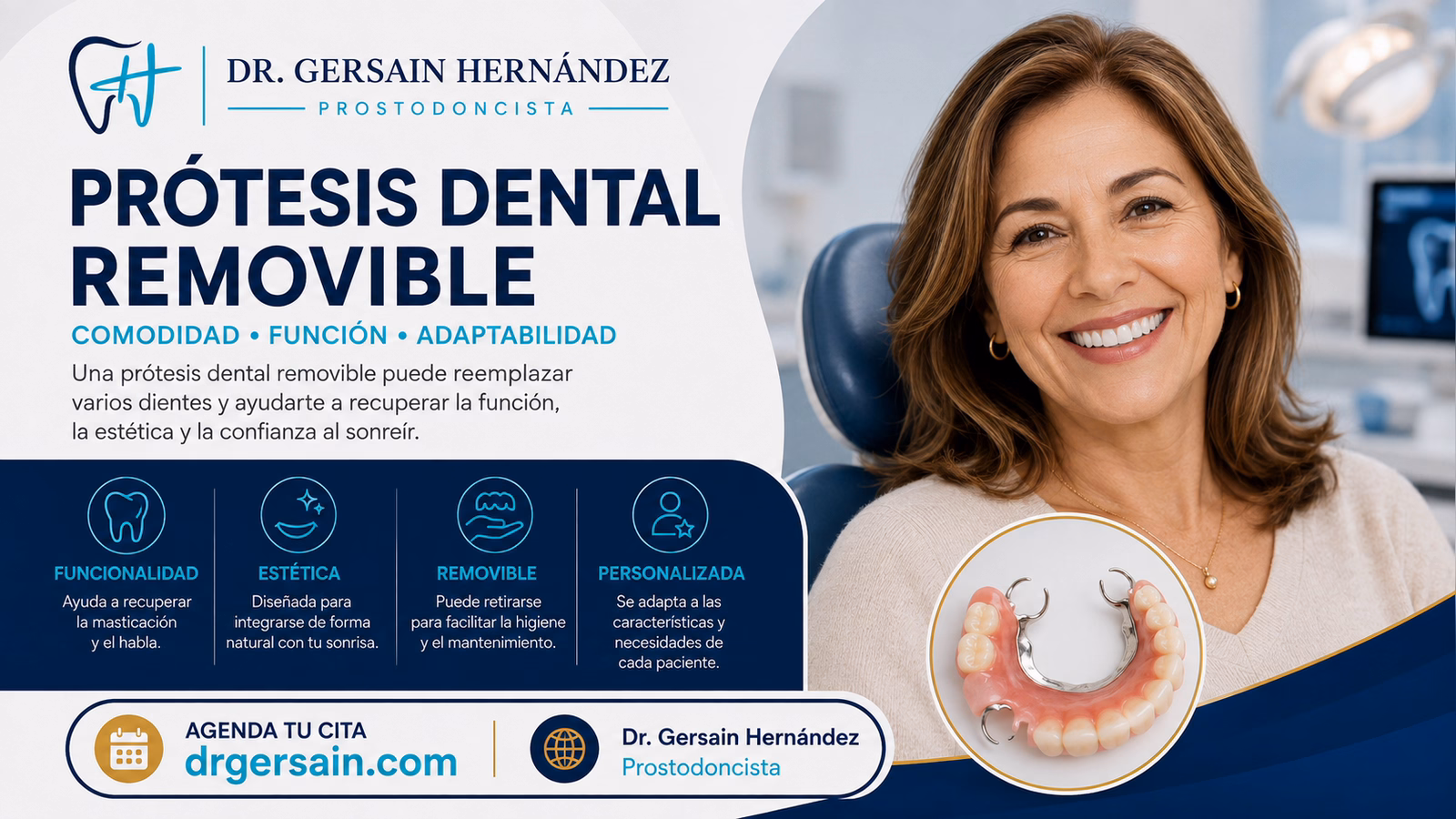 Prótesis dental removible: cuándo una dentadura postiza sigue siendo una buena opción